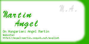 martin angel business card